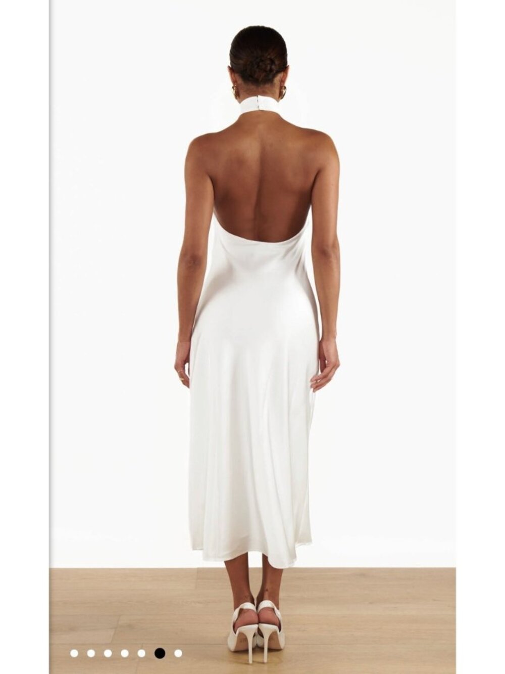 Show Me Your Mumu XXL Midi Dress Jasmine Halter Crossover Neck Open Back Satin